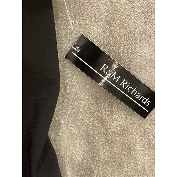 NWT Women Size 14W Flattering Knee Length Wraparound Dress Bell Sleeves Black - Picture 3 of 16